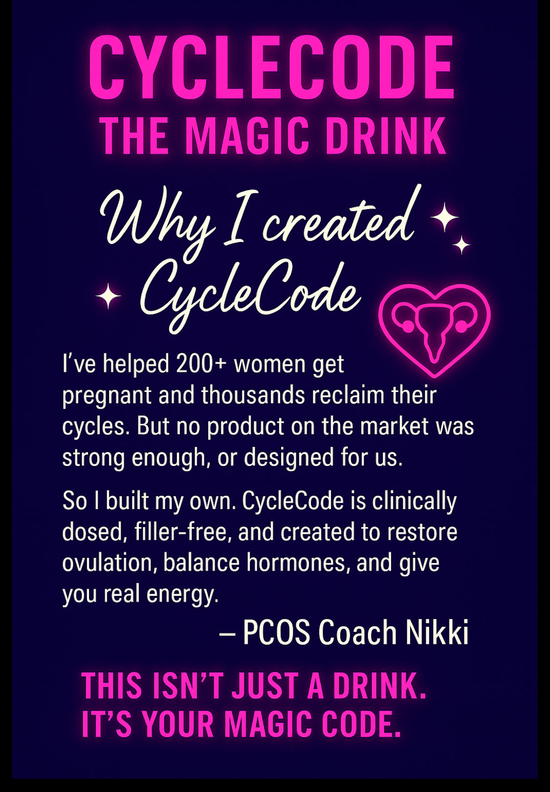 BLACK FRIDAY - The PCOS Freedom Subscription
Includes The Magic Drink + Hormone Reset Tea + VIP access to exclusive PCOS education & community