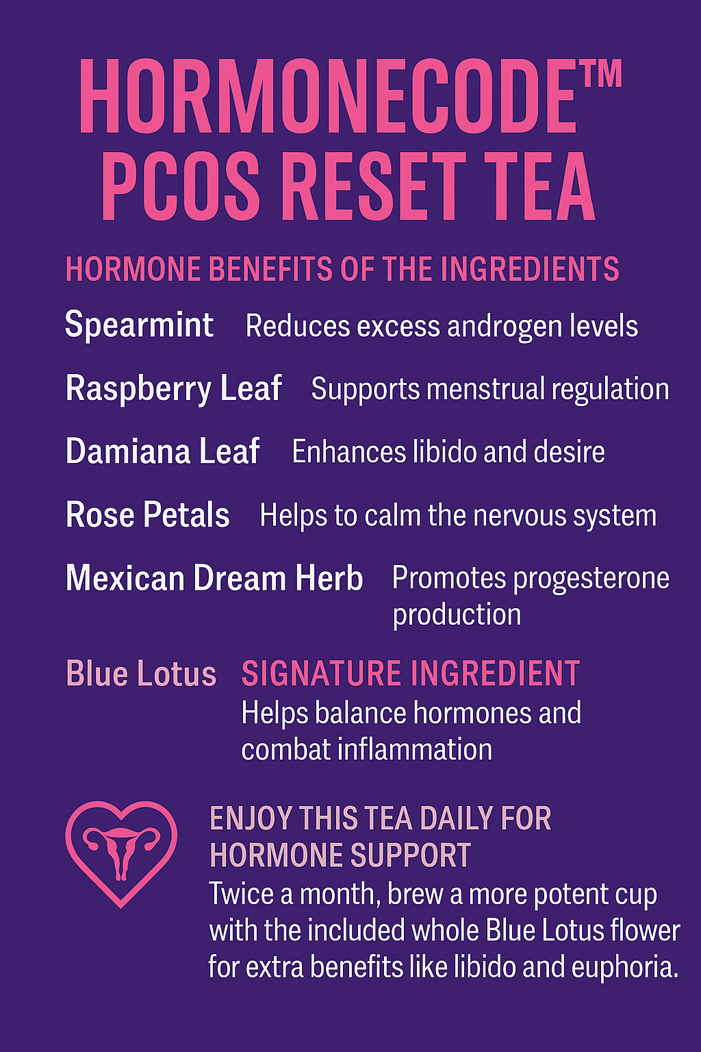 HORMONECODE™ PCOS Reset Tea | Boost Periods, Ovulation, Fertility & Libido ✨