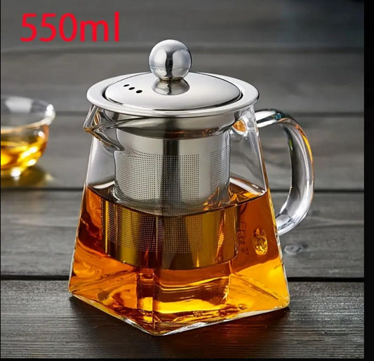 550ml Glass Teapot with Stainless Steel Filter